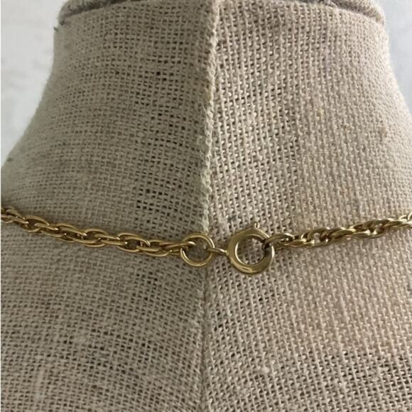 Vintage Gold-Tone Necklace With Art Deco Shell Pendants & Pearl Accents - Picture 3 of 4